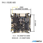 Hot Sales JHEMCU F411ELRS AIO 4in1 ESC ELRS 2.4G M3 25.5X25.5mm Metal OSD BLHELI_S 1-2S 12A Drone Controller for RC Toys